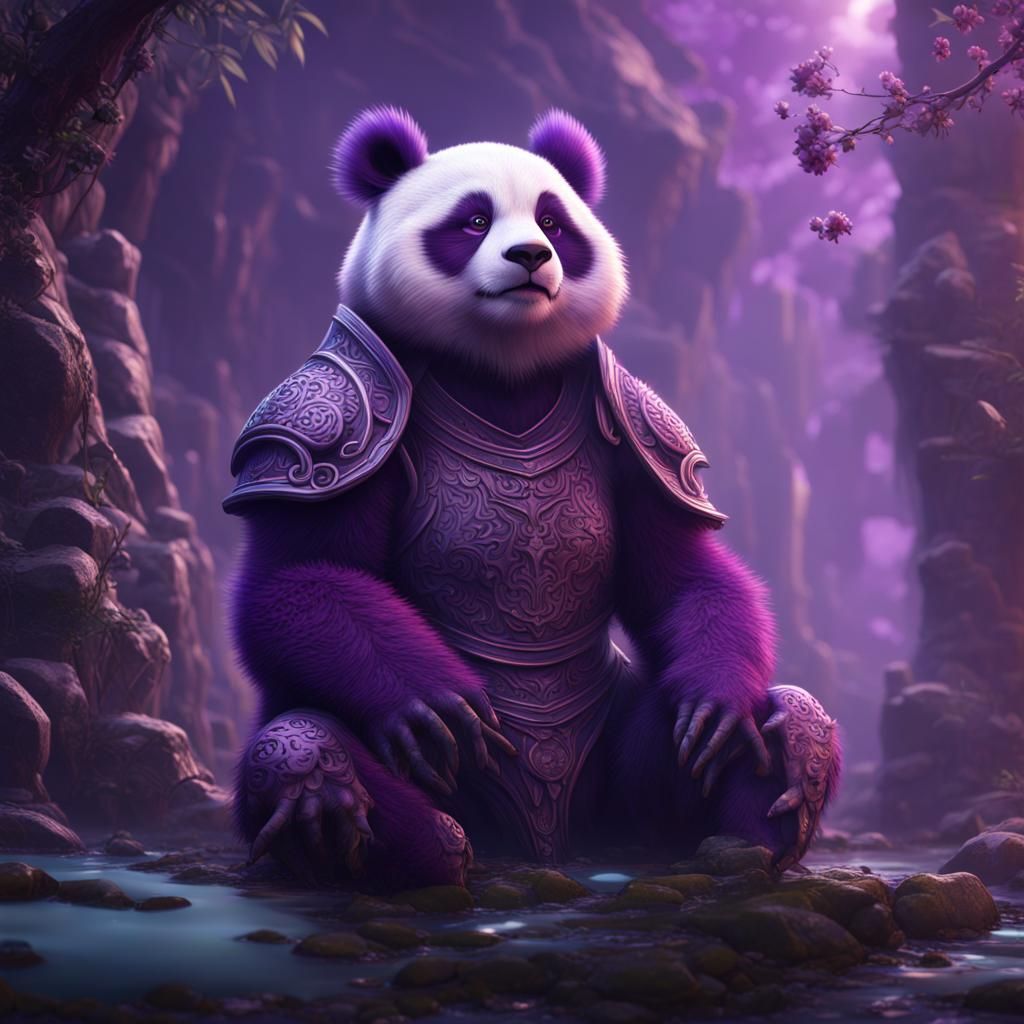 Fantastical Purple Panda Concept Art