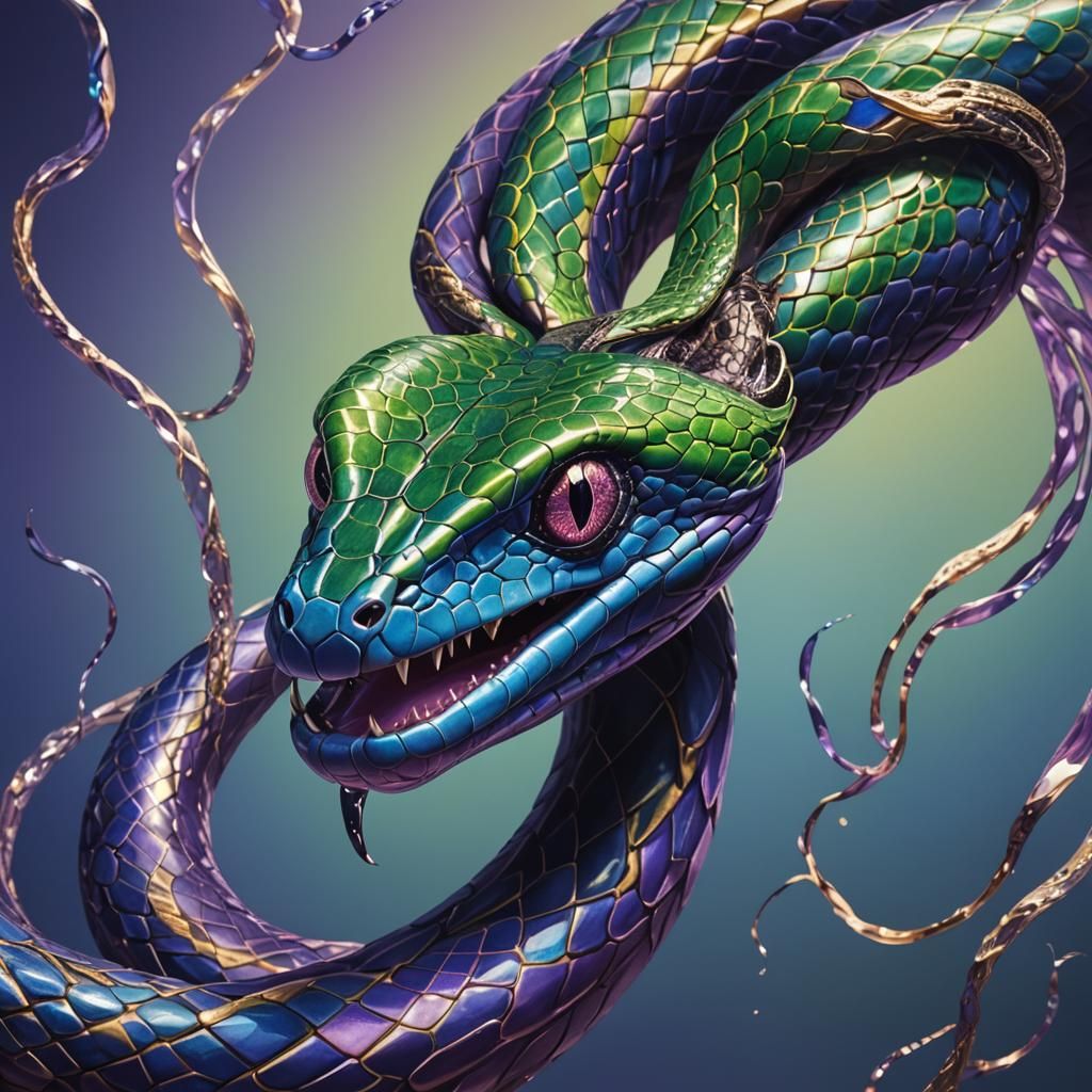 Diamond Snake Concept Art in Hyper-Realistic Style