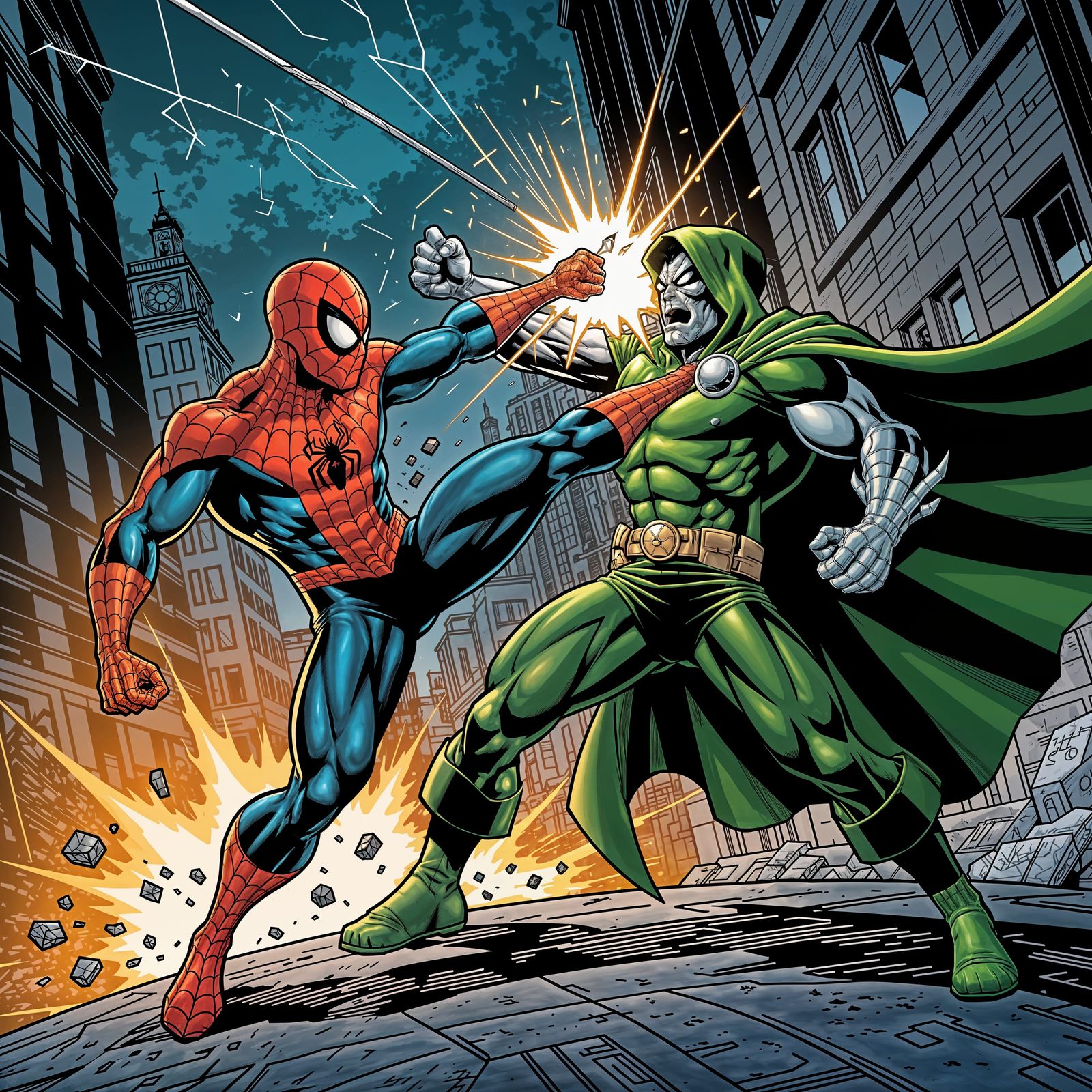 Spider-Man Punches Doctor Doom in Epic Battle