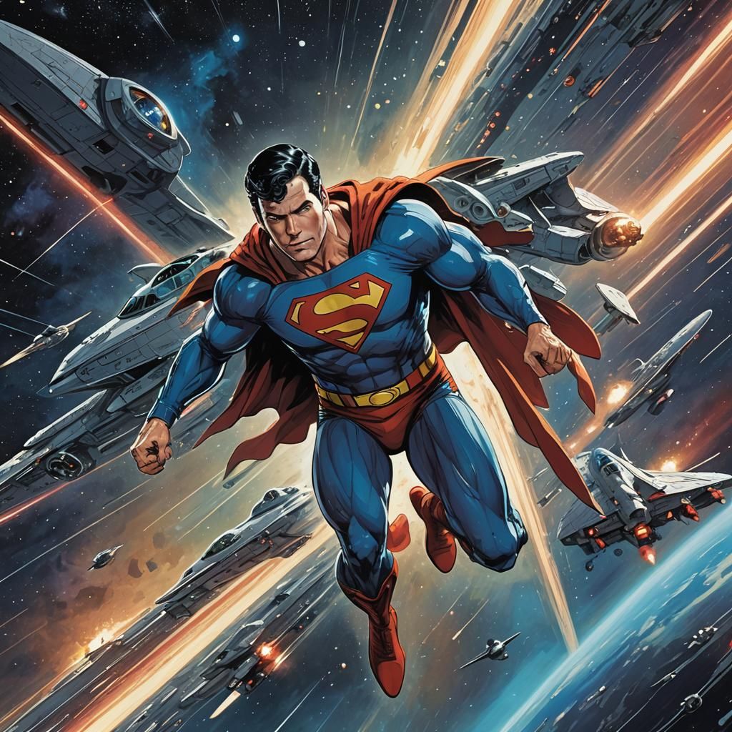 Superman Saves the Enterprise in Sci-Fi Space Battle