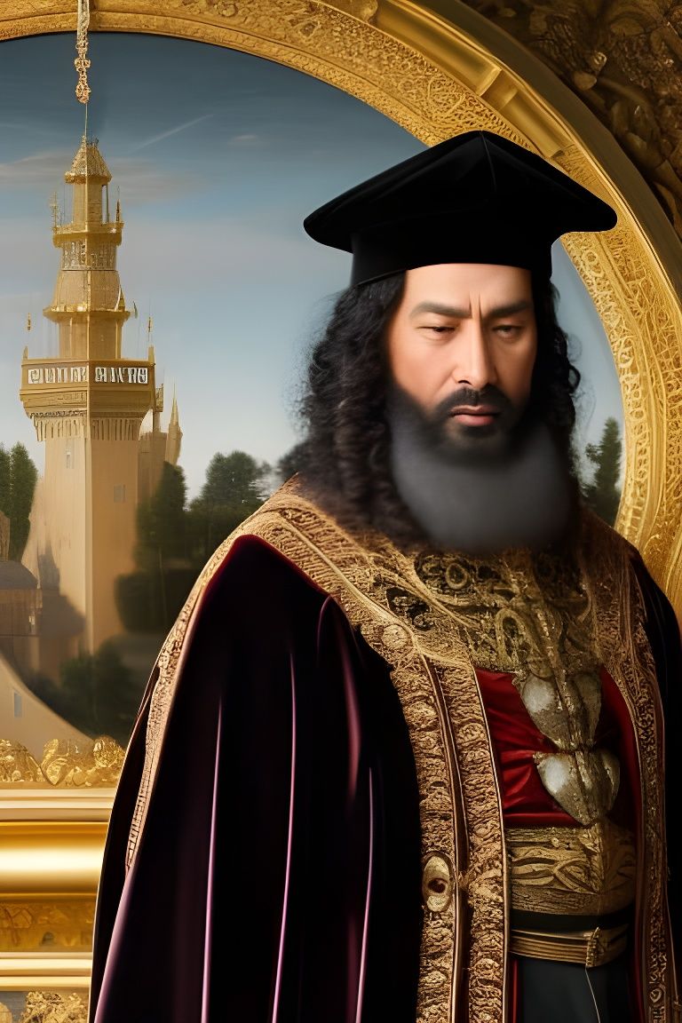 Renaissance Man in Black Velvet Robes