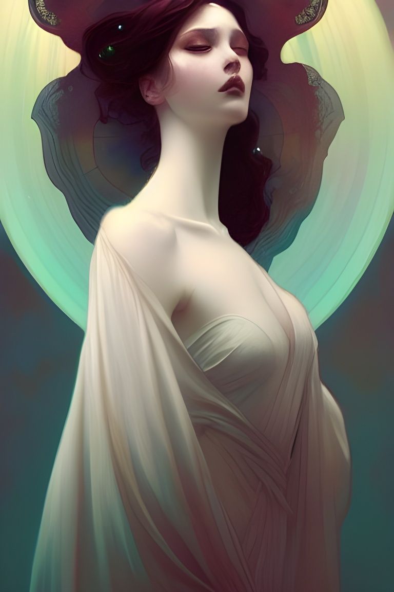Tragic White Lady Digital Illustration