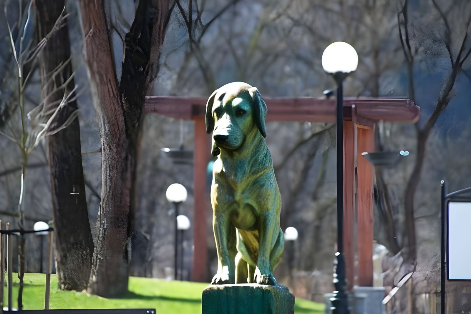 Dog Statue in Park: A Canine Sculpture