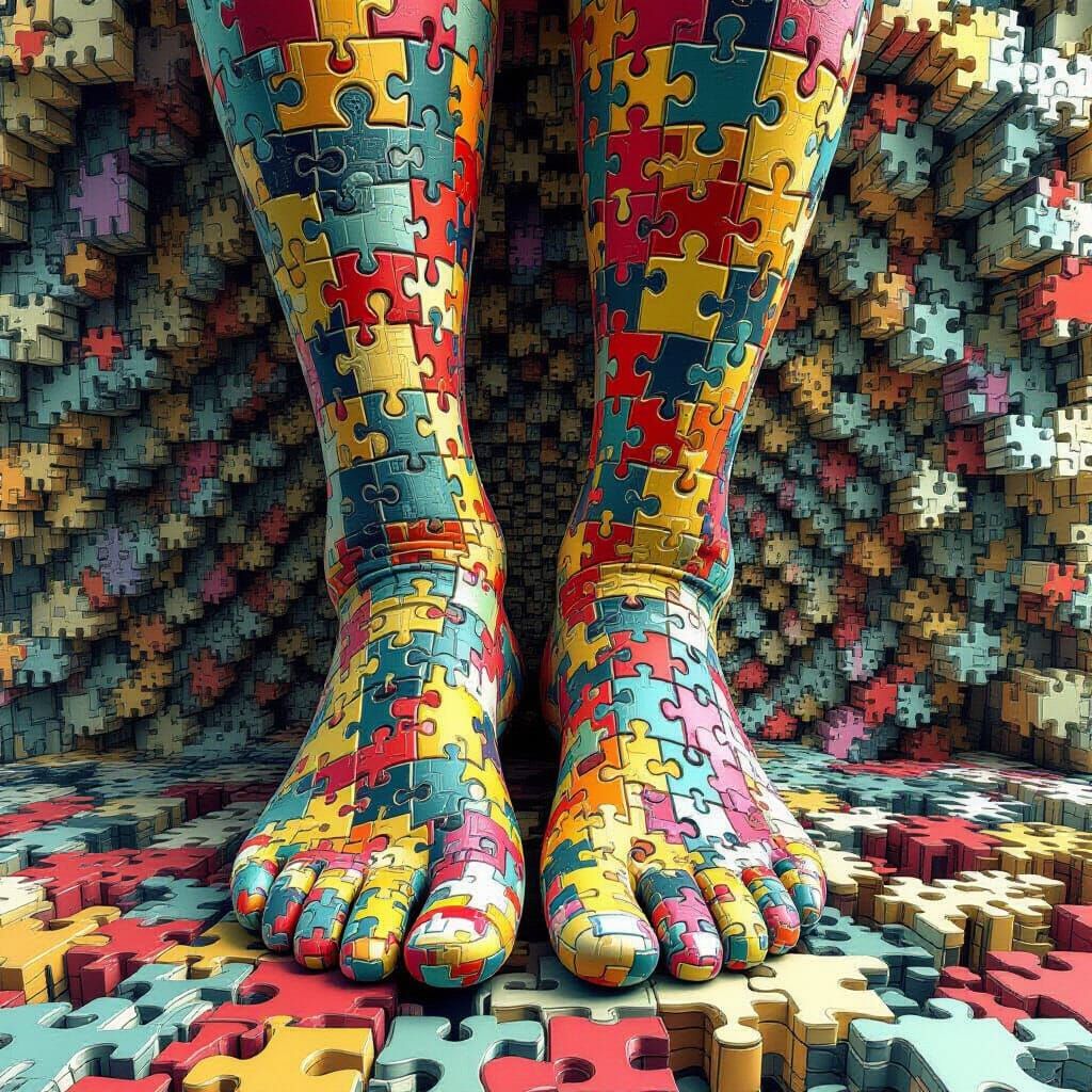 3D Puzzle of Tessellated Human Feet