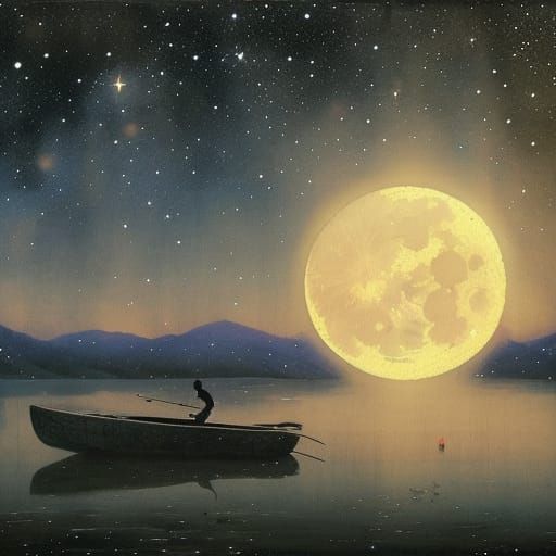 Midnight on the  lake