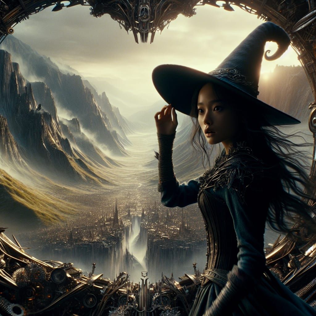 Asian Witch Overlooks Valley of Decay in 8K