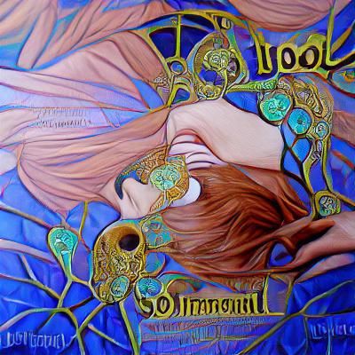 Vibrant Art Nouveau Painting of an Innocent Soul