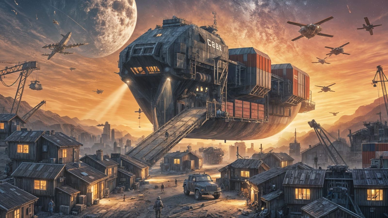 Cyberpunk Mining Town on a Remote Alien Planet