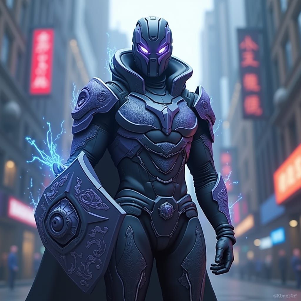 Aegis Valorant Agent in High-Tech Combat Armor with Glowing ...