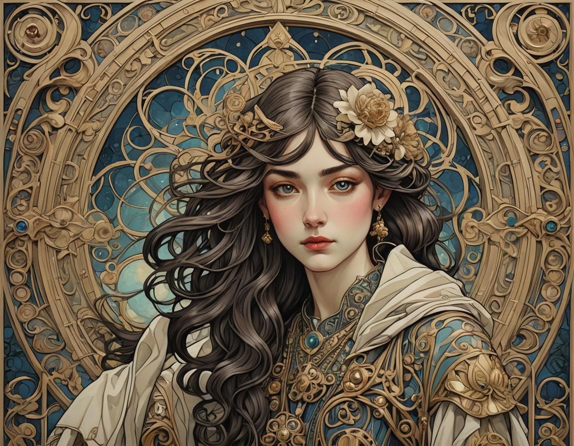 Gunslinger in Art Nouveau Style