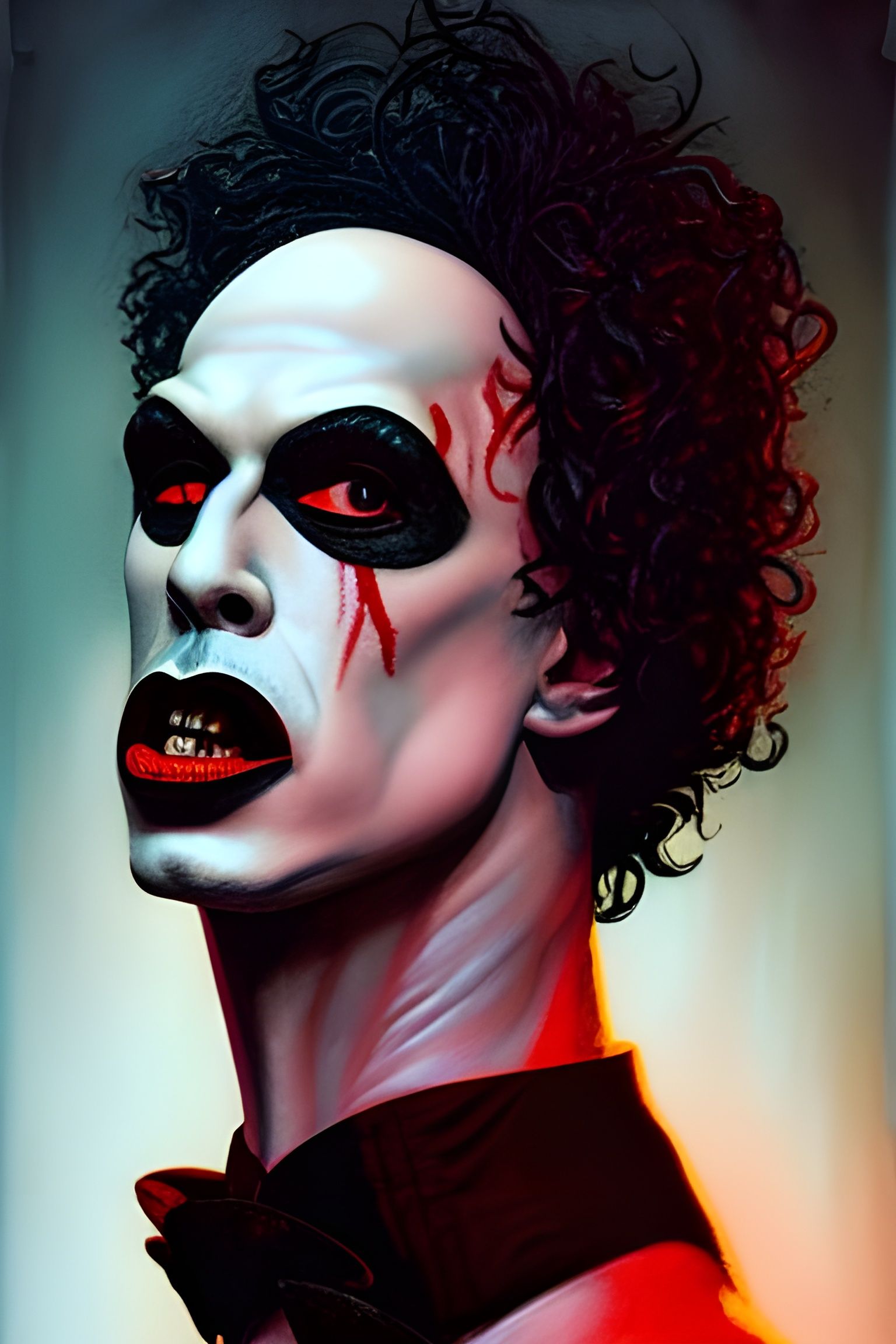 Sinister Portrait of Frank-N-Furter in Watercolor