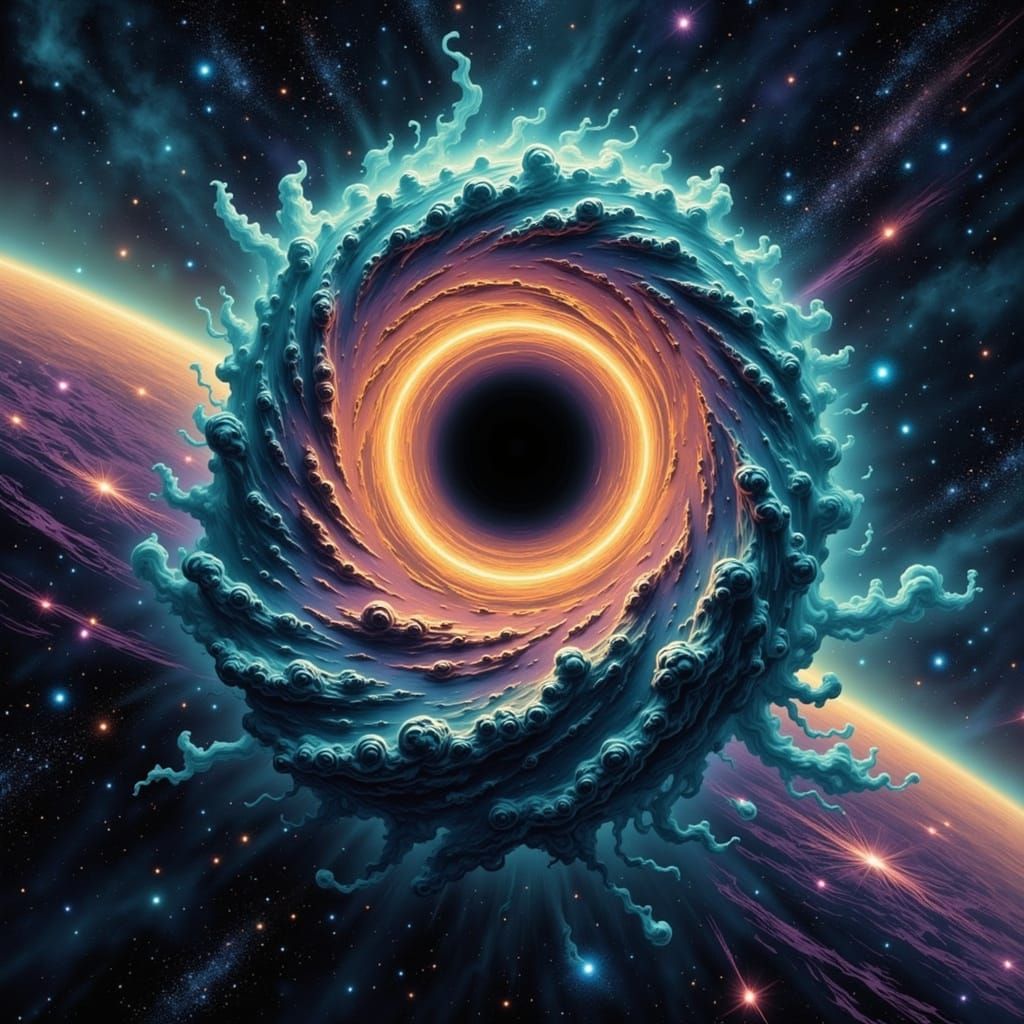 Ethereal Cosmic Gateway in Vibrant Iridescent Hues