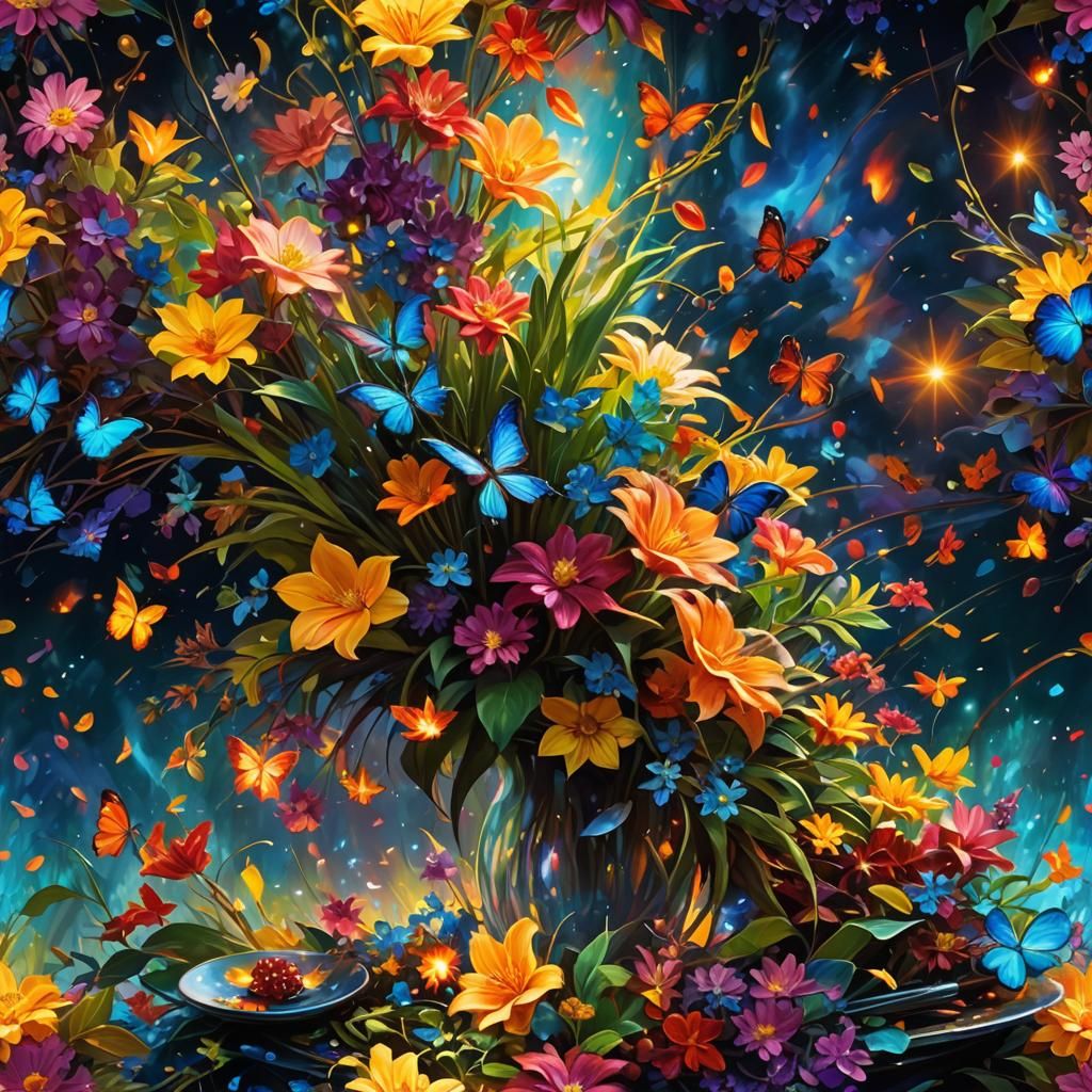 Ultra-Realistic Plate with Bioluminescent, Iridescent Effect...