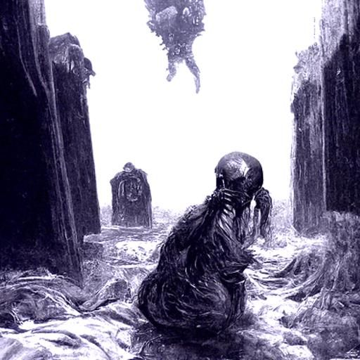 Claustrophobic Horror Scene in Engraving Style