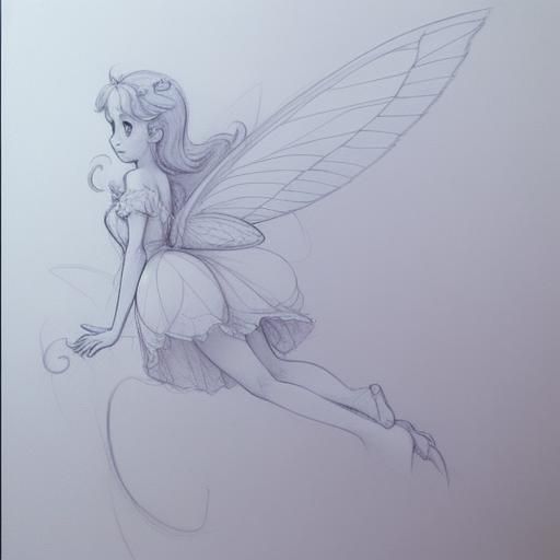 Whimsical Fairy in Flight: A Pencil Sketch Animation