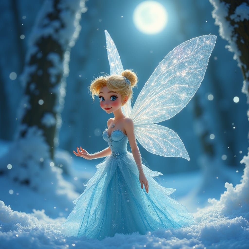 Enchanted Frost Fairy in Whimsical Snowy Wonderland