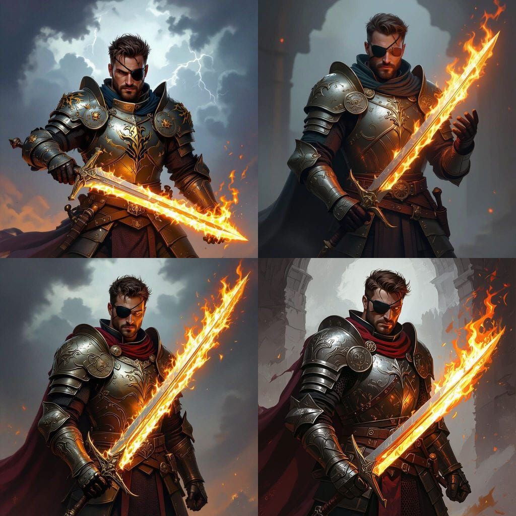Knight Captain Theodore Marshall Wields Flaming Sword