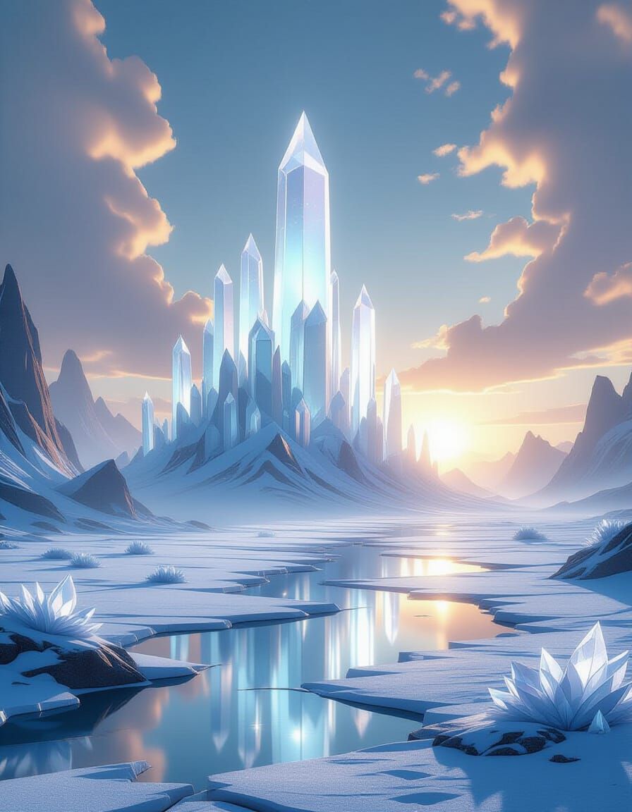Crystalline Wasteland with Crystal Spires