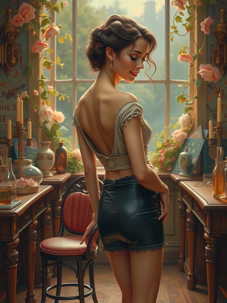 Elegant Woman Portrait Radiating Joy and New Life