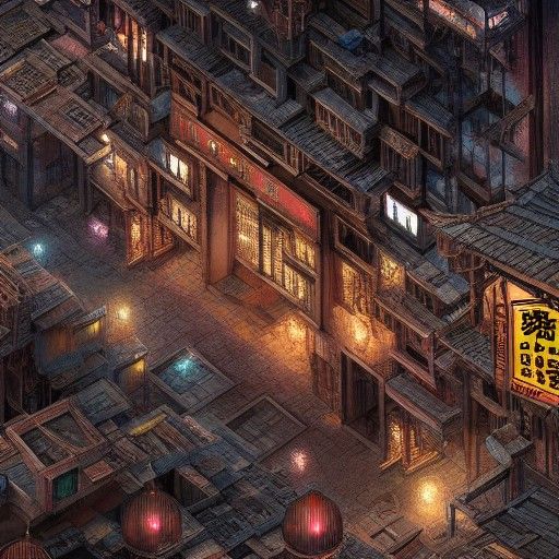 Detailed Matte Painting of Kowloon Walled City