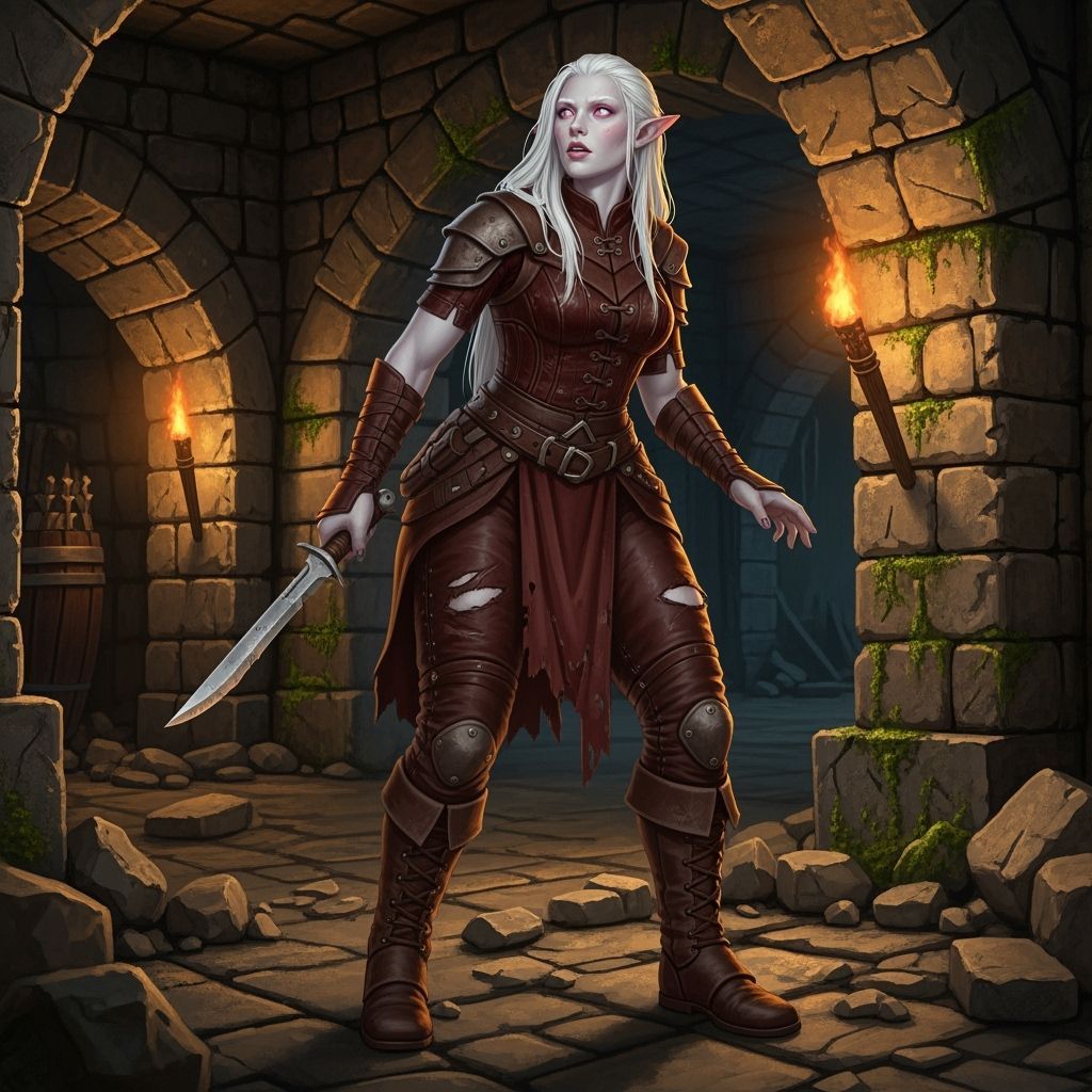 Albino Elf Searches Underground Complex