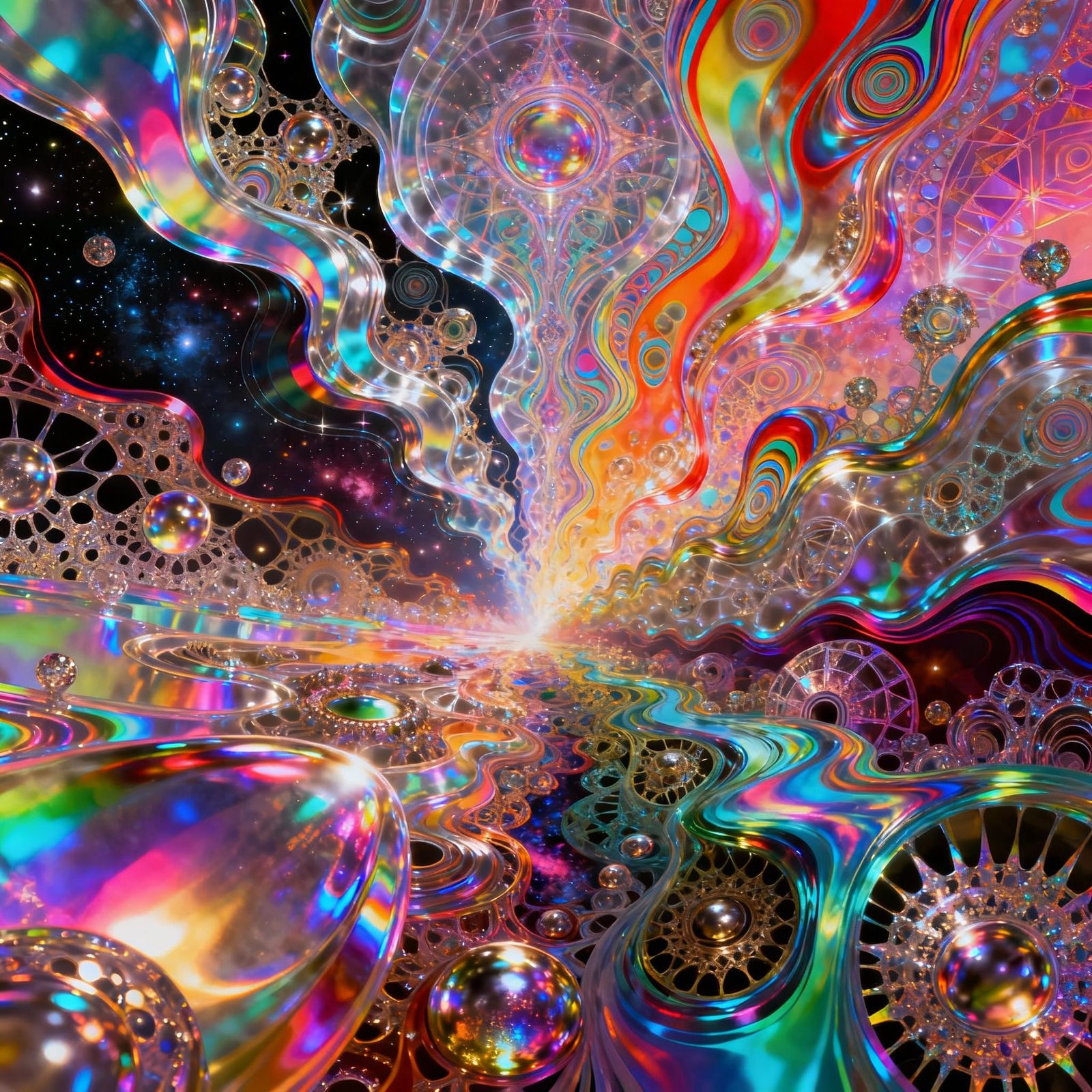 Psychedelic Abstract Masterpiece of Swirling Colors