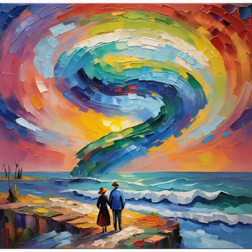 Expressionist Impasto Painting with Thick Texture