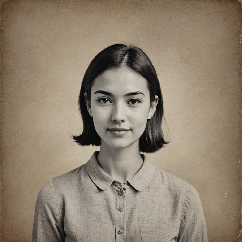 Passport Photo of a Pretty Young Lady