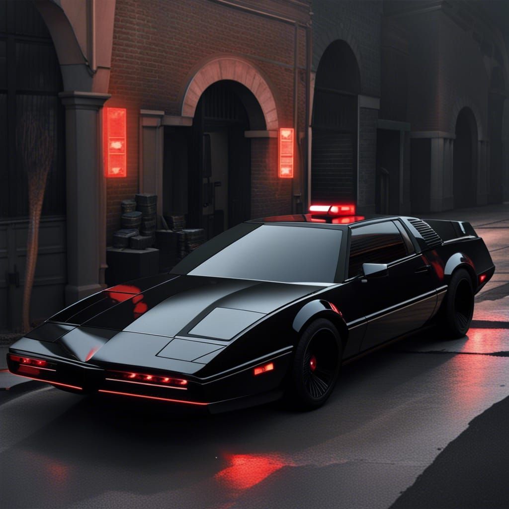 Aesthetic Knight Rider Car in Digital Art