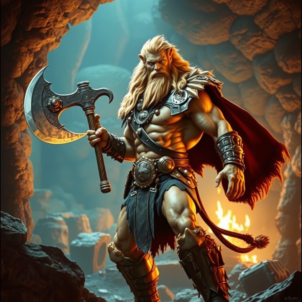 Leo Barbarian in Ancient Dungeon, Cinematic Film Still