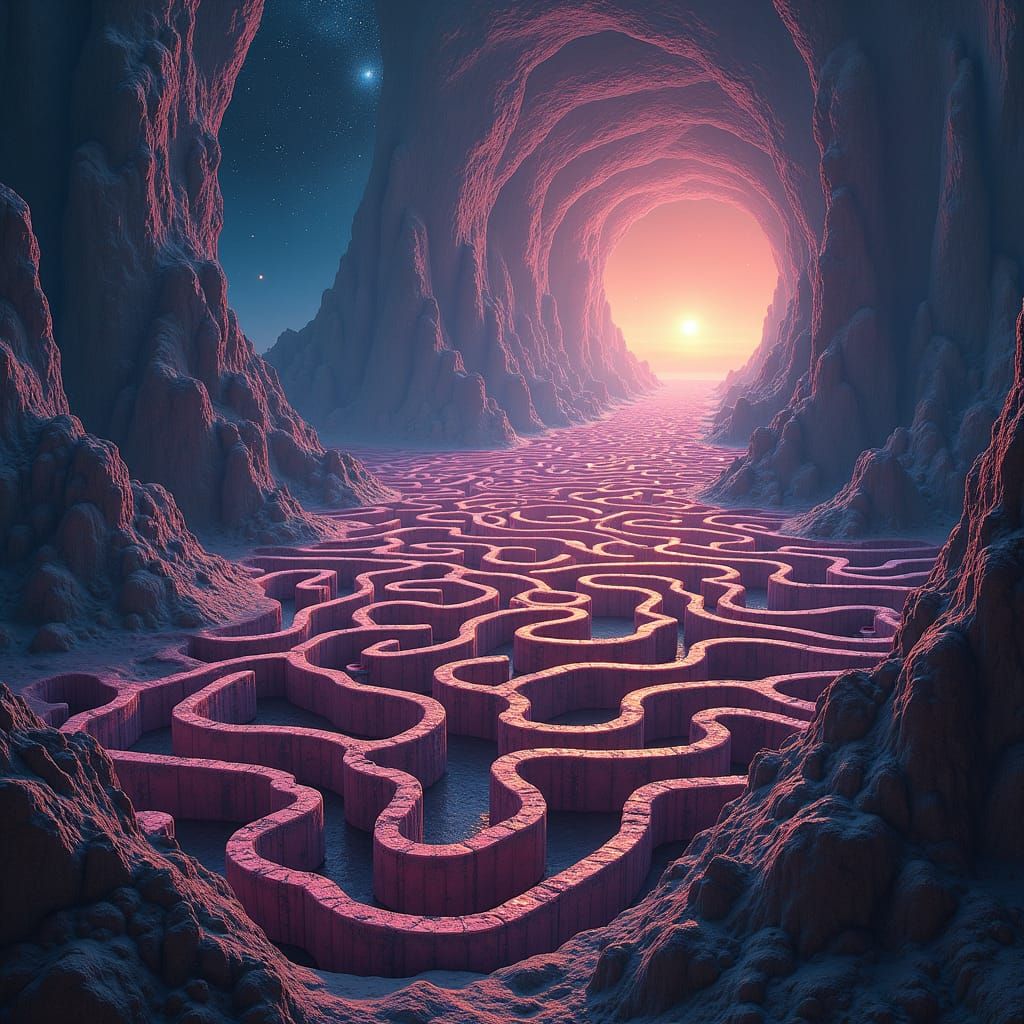Cosmic Maze in a Psychedelic Style