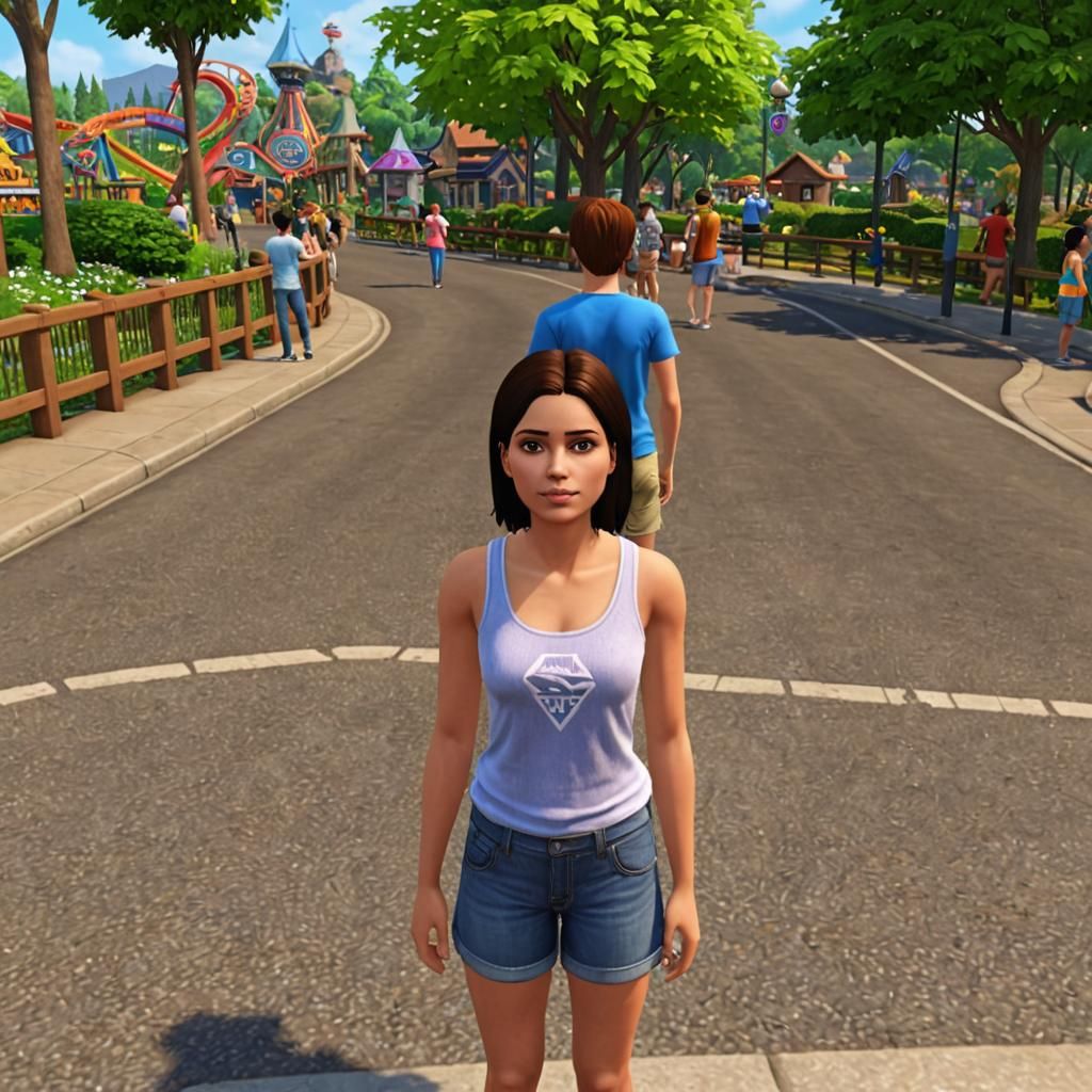 Sims Family Theme Park Day: Sims 2 Player POV