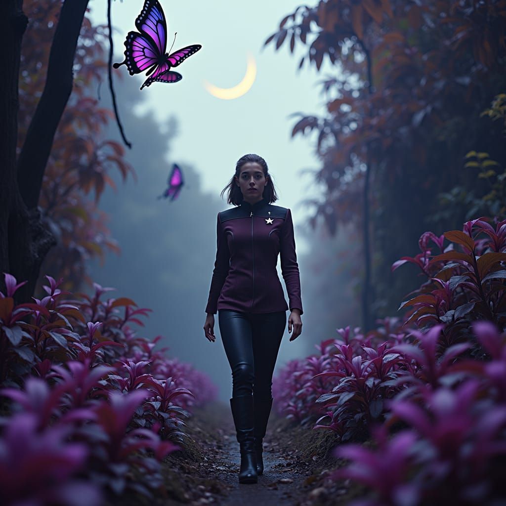 Retro Future Star Trek Uniform in Alien Jungle