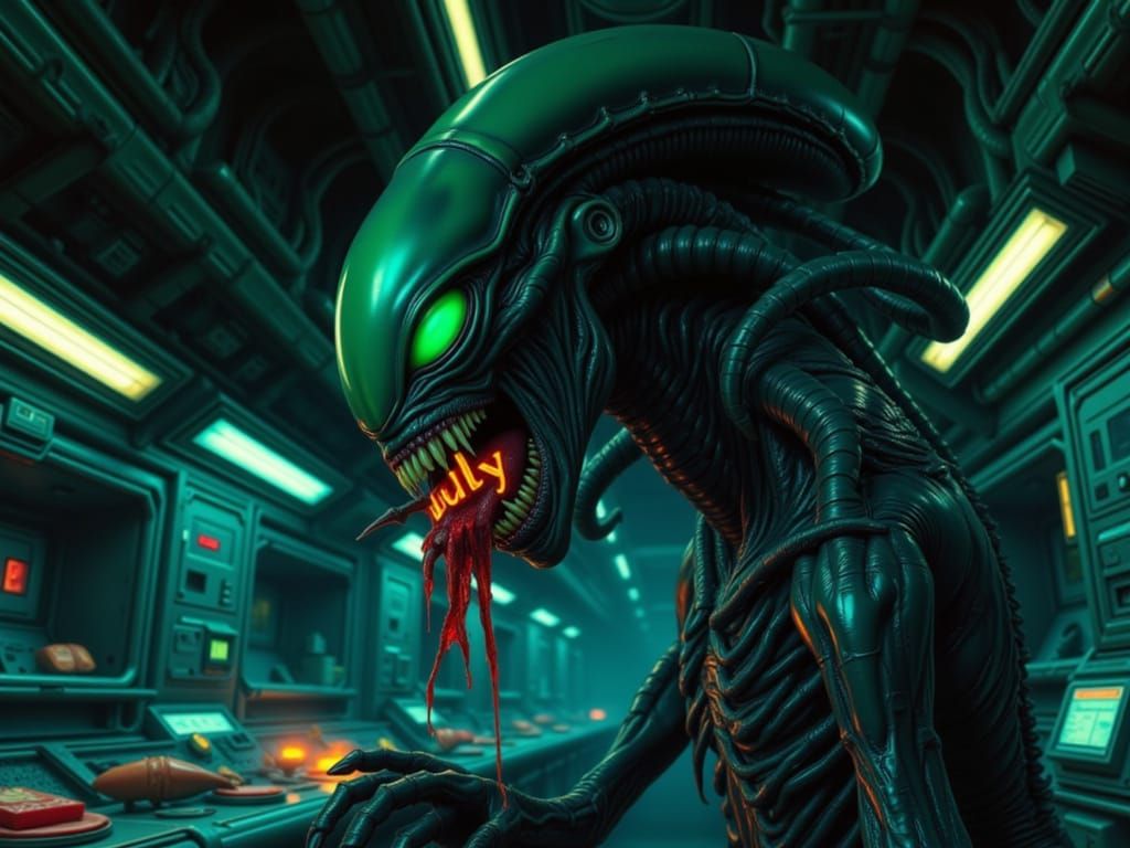 Xenomorph Devours 'Bully' in Bioluminescent Liminal Space
