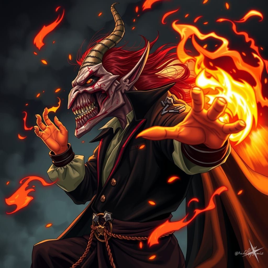 Vampire Sorcerer with Dynamic Flames