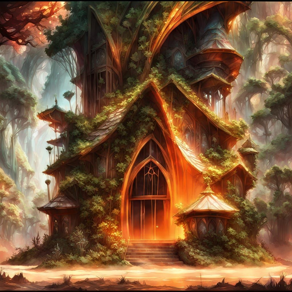 Whimsical Fairy House in an Enchanted Landscape