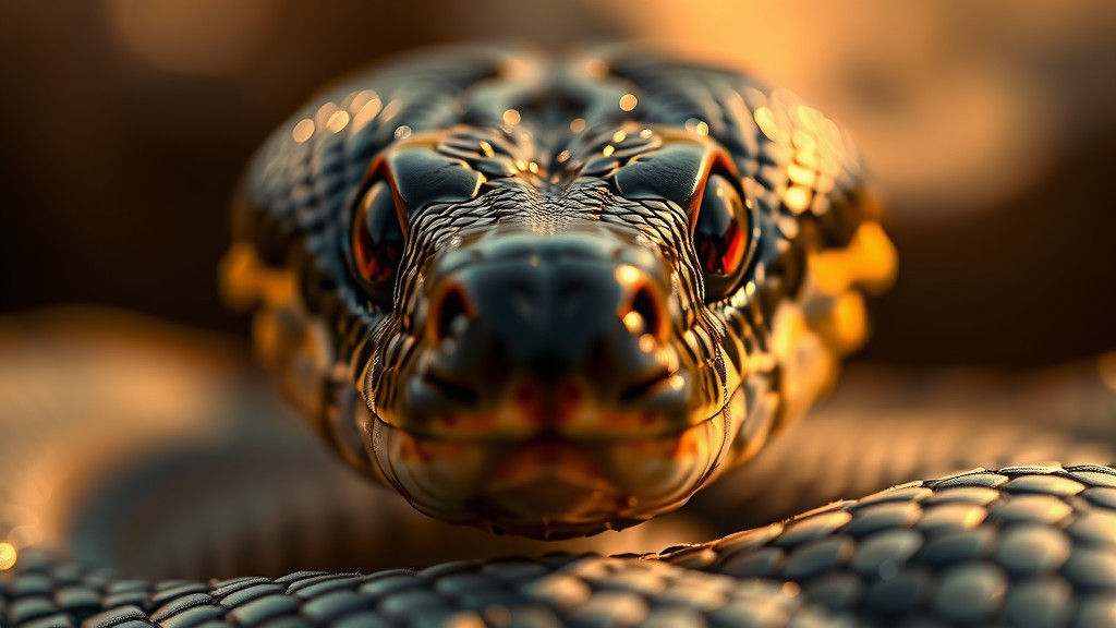 Serpent's Piercing Gaze in Extreme Close-Up