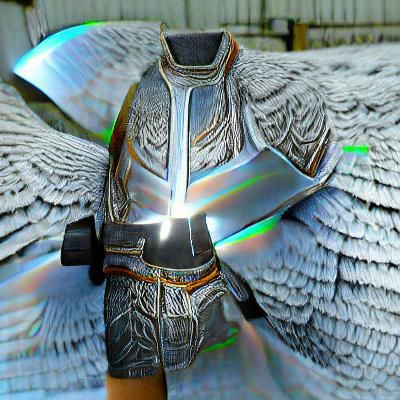 Angelic Blacksmith Forging Weapons on Asteroid in 3D