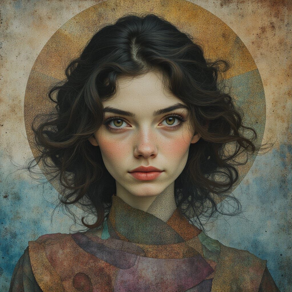 AI Self Portrait in Neurographic Ink Style