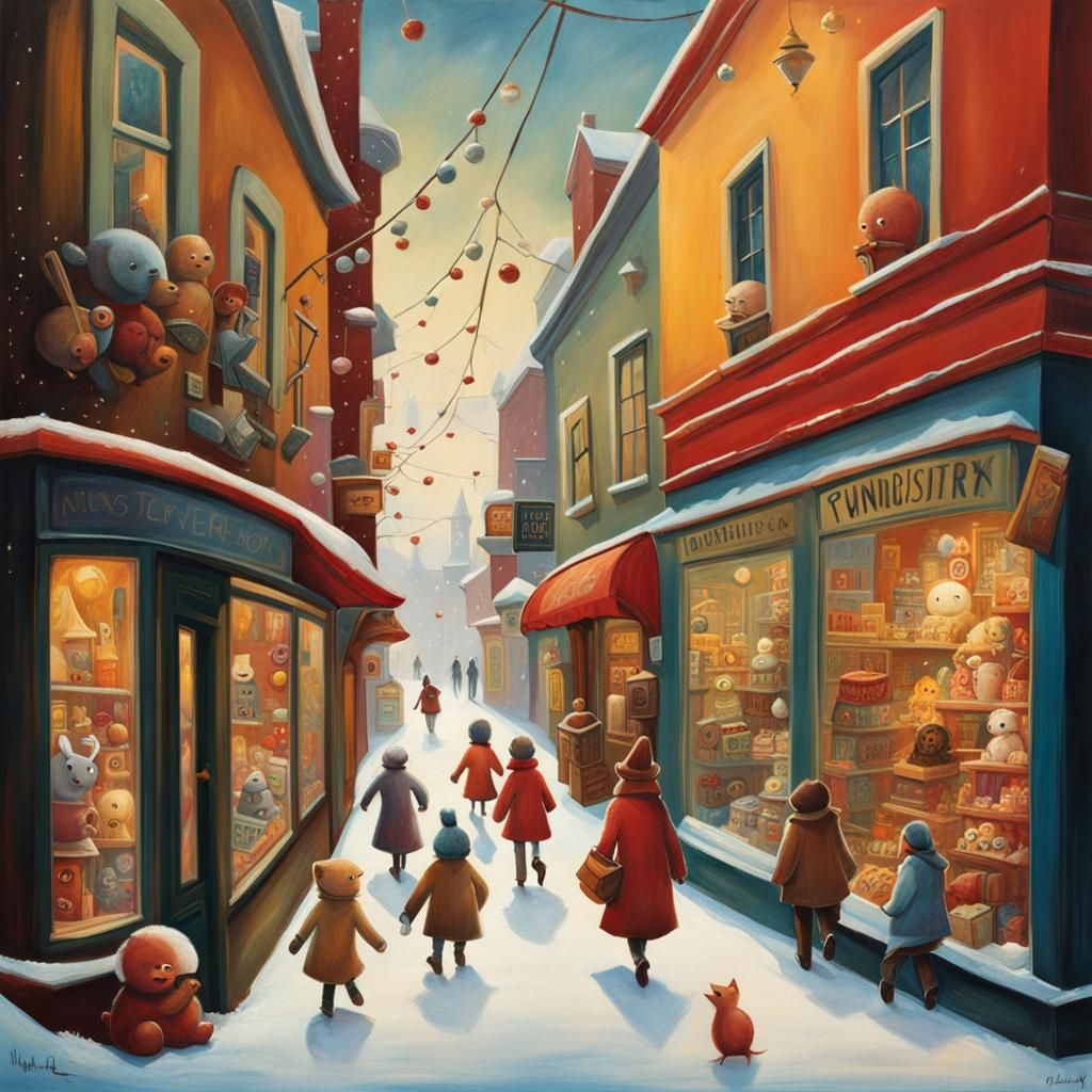 A street full of toy-stores