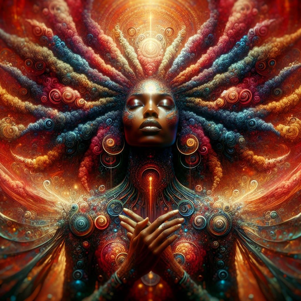 Empowered African American Woman: A Soulful Fantasy Portrait