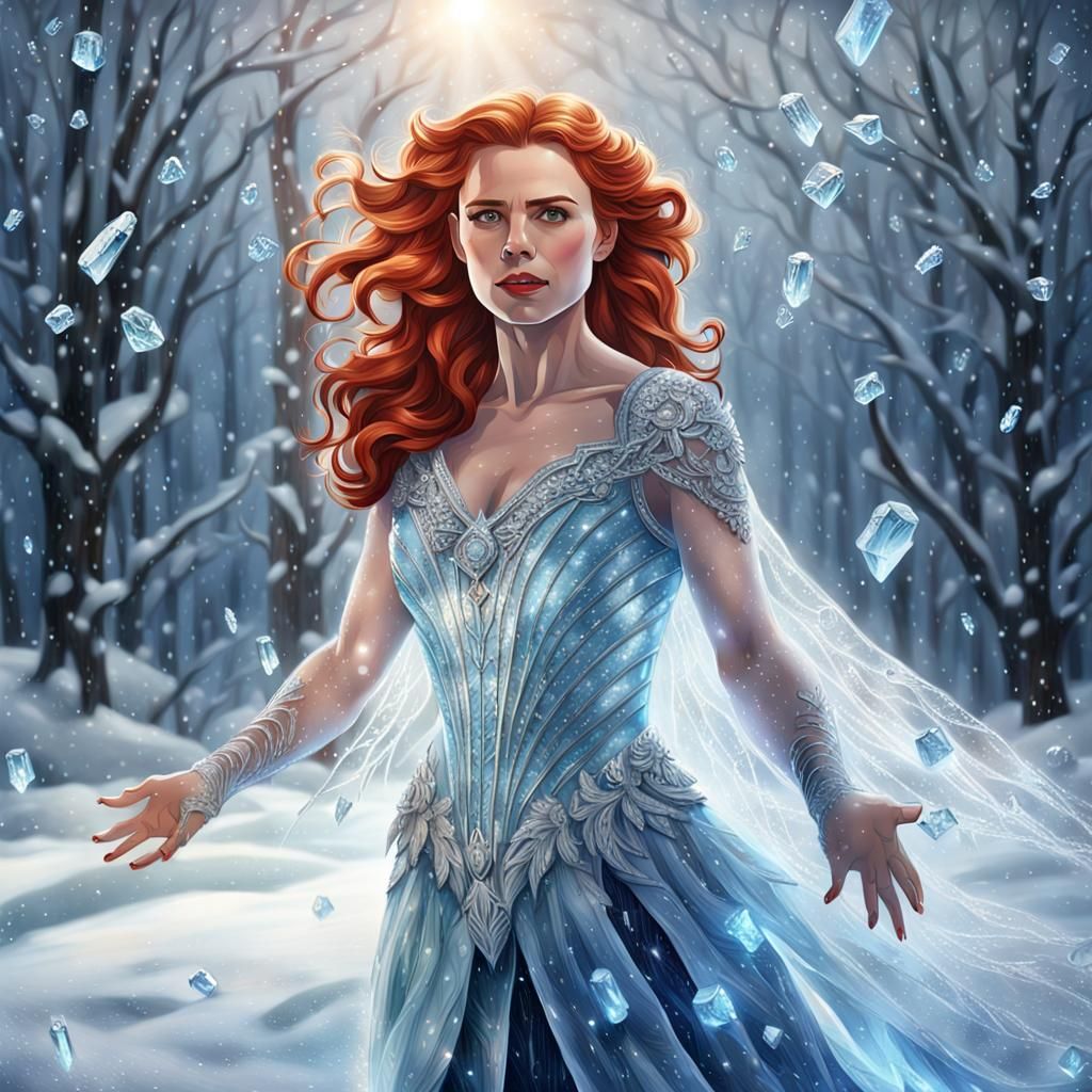 Ice Goddess Dancing in Winter Wonderland