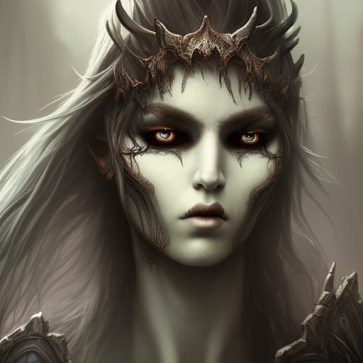Fantasy Undead Elf Portrait in Detailed Matte Style