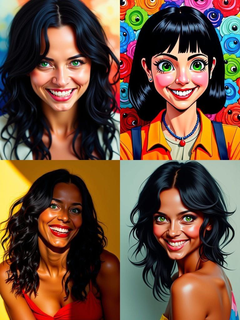 Sultry Hyperrealist Portrait of a Humorous Woman