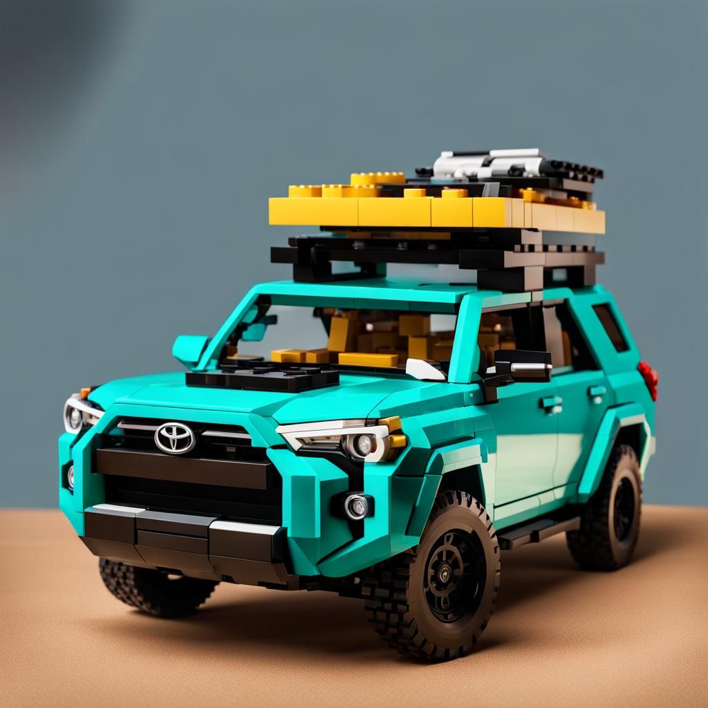 A teal Lego 2023 Toyota 4runner