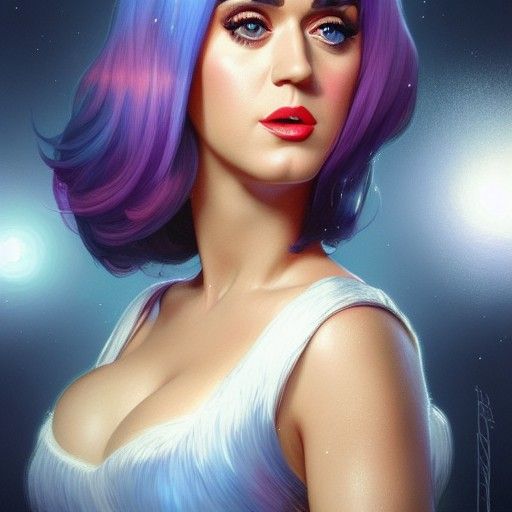Katy Perry Portrait in Art Nouveau Style