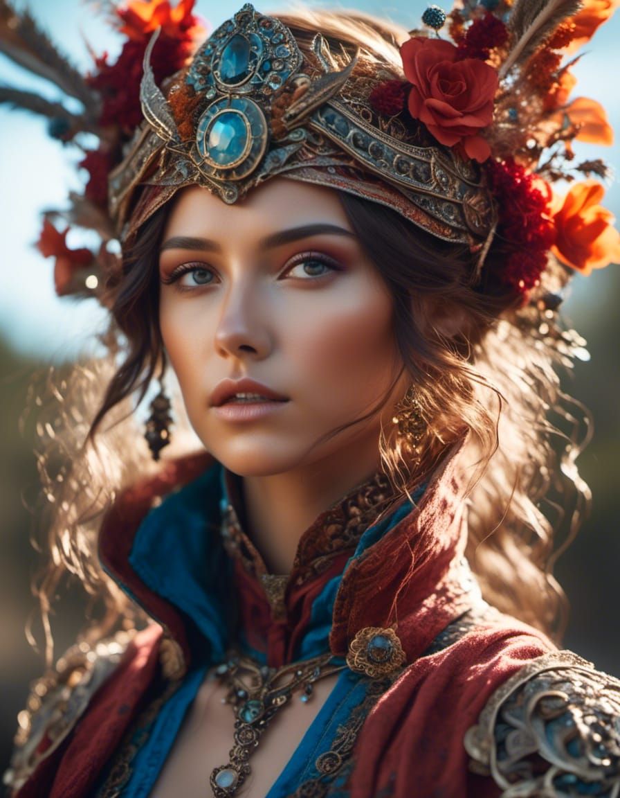 Stunning Protagonist Portrait in Mystical Realness Style