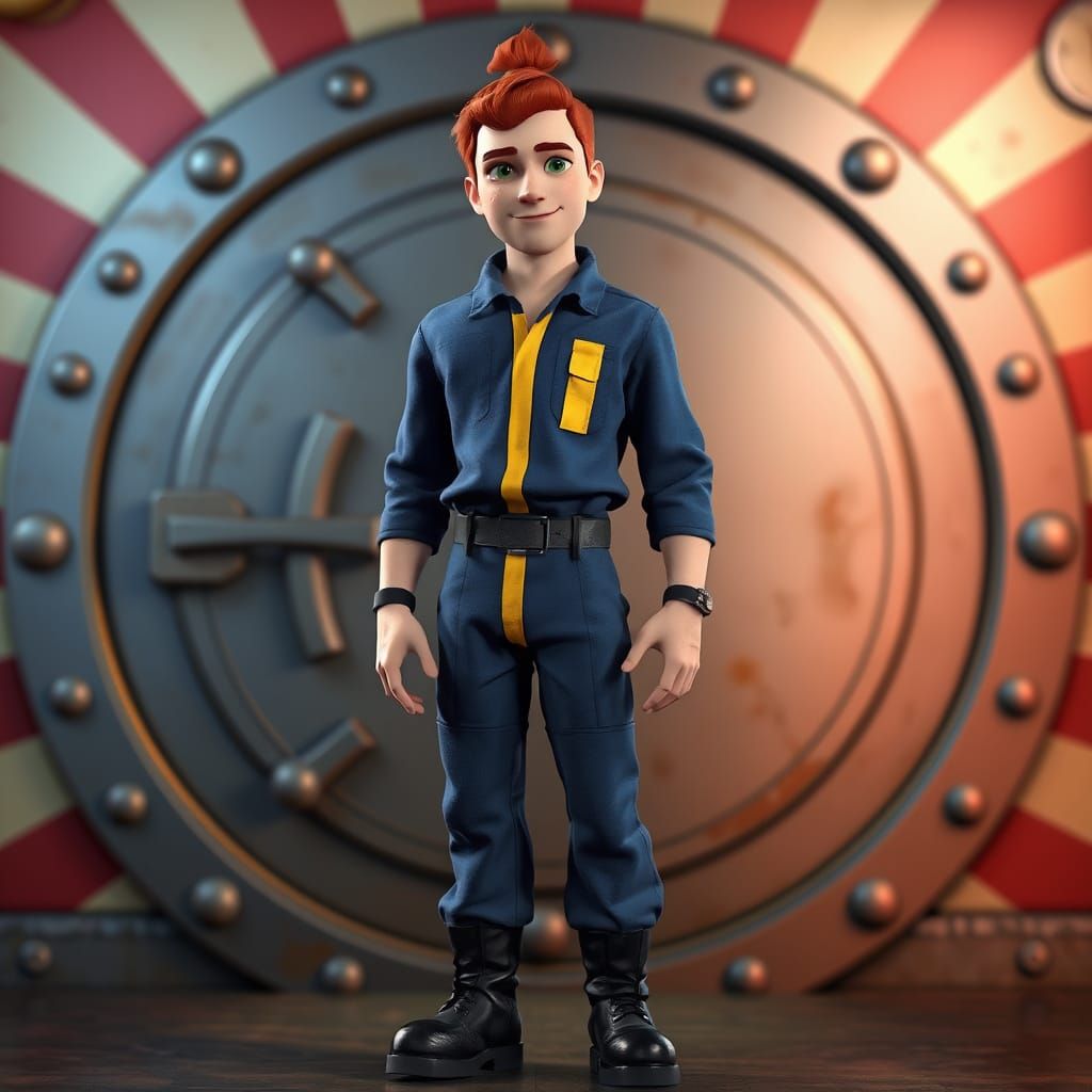 Vault Dweller Reimagined in Vibrant Cyberpunk Style