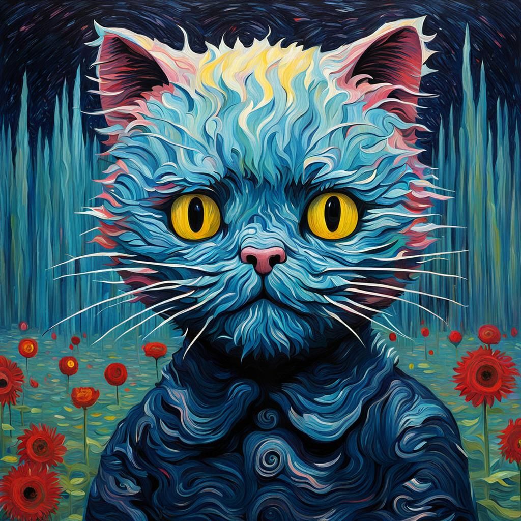 Vincent Van Gogh as a cat