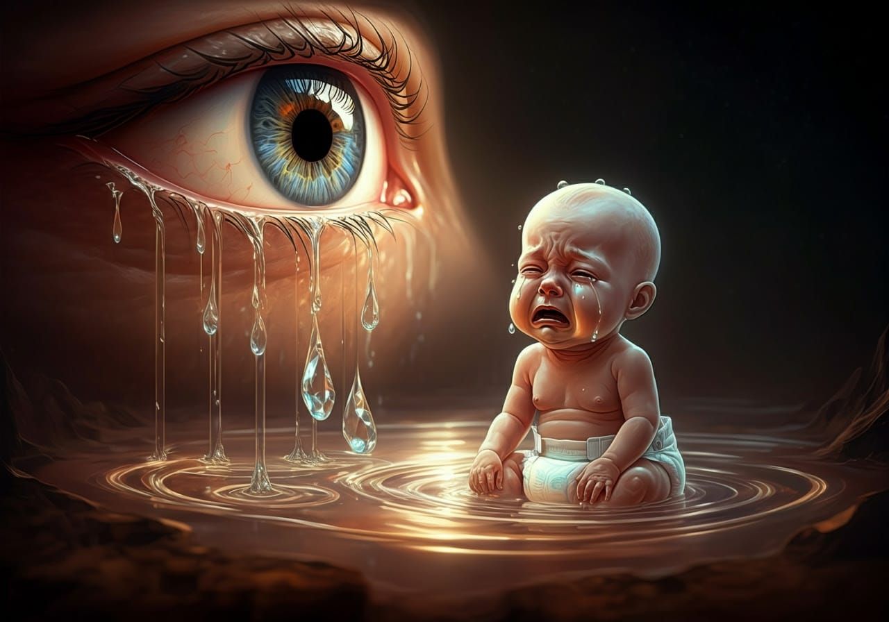 Majestic Child of Sorrow in Translucent Tears